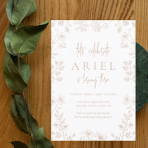 Vild blommor teckning söt blommigt Flickor födelse