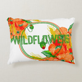 Vild blommor, vattenfärg prydnadskudde