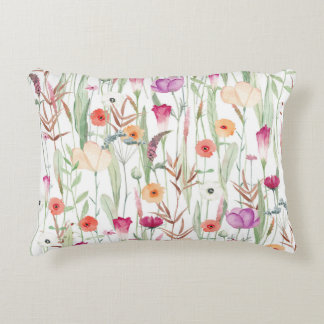 Vild Blommor Vattenfärg Sömlös design Prydnadskudde