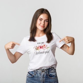 Vild blommor Vattenfärgsoffert T-shirt