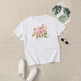 Vild blommor Vattenfärgsoffert T-shirt