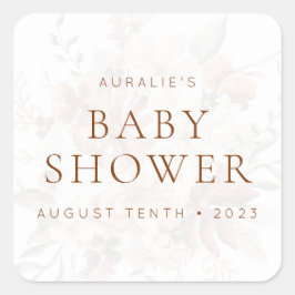 Vild blomning rustik blomsterinbjudan & present fyrkantigt klistermärke