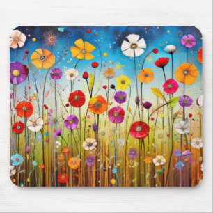 Vild Blompoppy Concept Abstrakt Colorful Art Musmatta