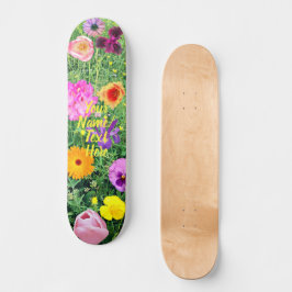 Vild blomskateboard mini skateboard bräda 18,5 cm