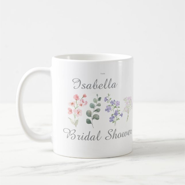 Vild blomster akvarell Boho bröllopsdusch Kaffemugg (Vänster)