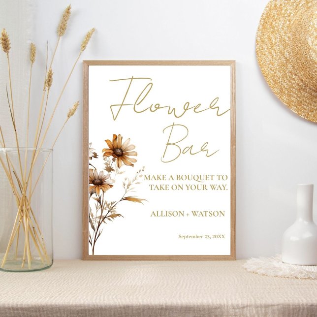 Vild blomster Blomster barskylt bröllopsdusch blom Poster (Skapare uppladdad)