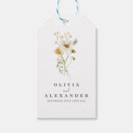 Vild blomster boho trädgård blommig presentetikett