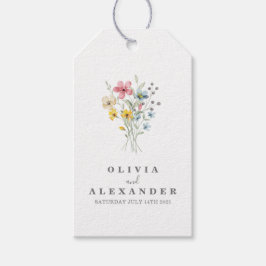 Vild blomster boho trädgård blommig presentetikett