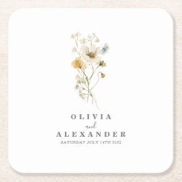 Vild blomster boho trädgård blommig underlägg papper kvadrat
