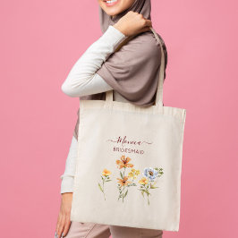 Vild blomstergåvor brudens sida favoriserar tygkasse