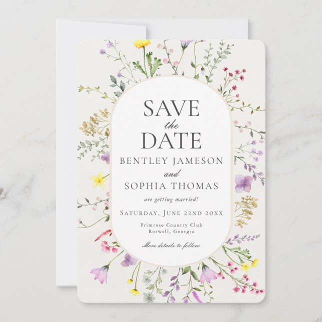 Vild blomsterkärlek är i blomning Spara datum Inbjudningar (Framsida)