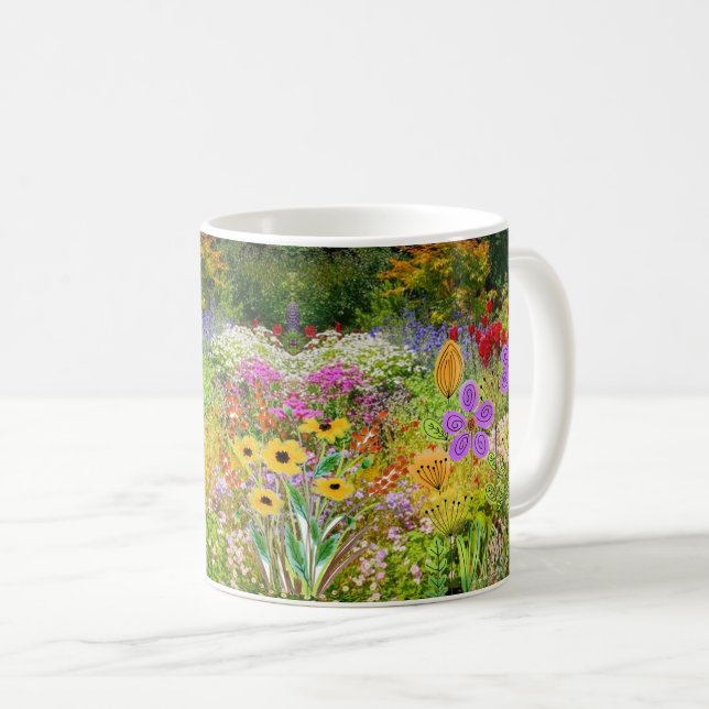 Vild Blomsterträdgård-kaffe Kaffemugg (Framsida höger)