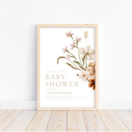 Vild Bloom Rustic Blommigt Baby Shower Välkommen Poster