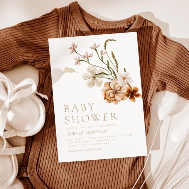 Vild Bloom Rustic Blommigt Flicka Shower Inbjudningar (Skapare uppladdad)