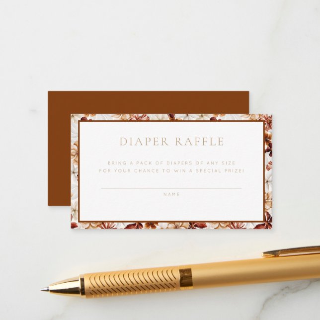 Vild Bloom Rustic Blommigt Sänk Raffle-spel Tilläggskort (Fram/Back In Situ)