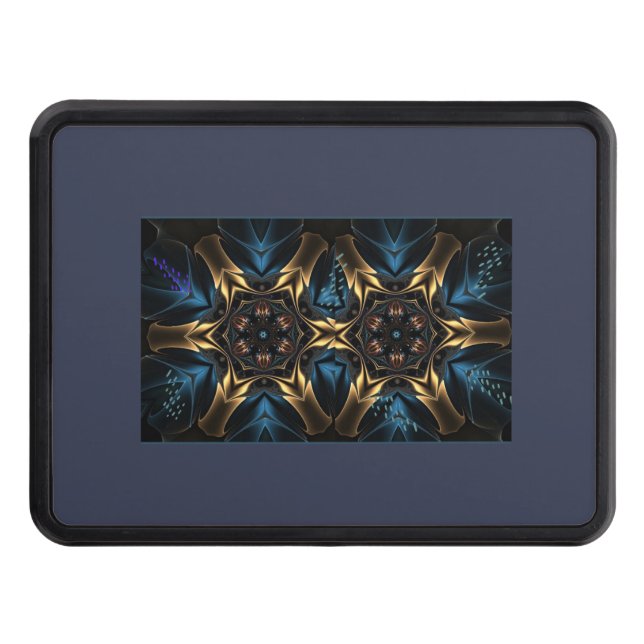 Vild Blue & Guld Design Dragkroksskydd (Framsidan)