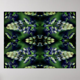 Vild Blue Lupine Flowers Nature Abstrakt Poster