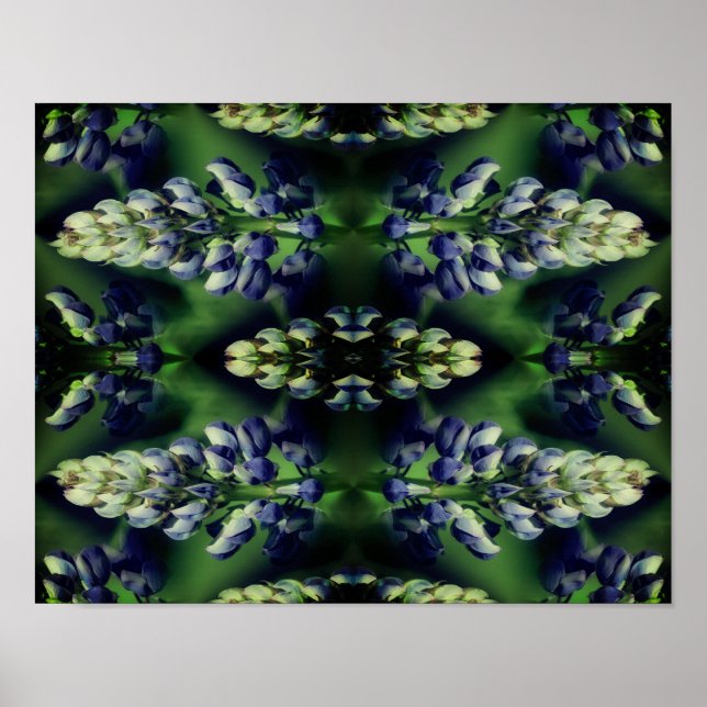 Vild Blue Lupine Flowers Nature Abstrakt Poster (Framsidan)