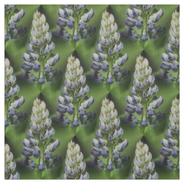 Vild Blue Lupine Flowers Nature Mönster Tyg (Provkarta)