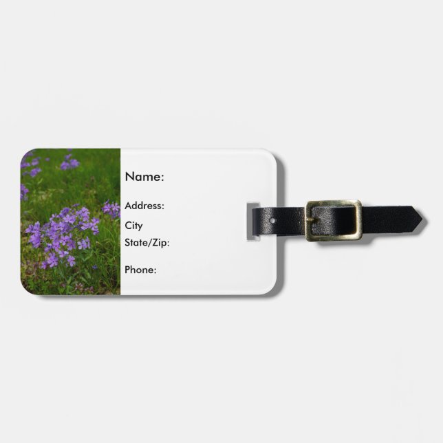 Vild Blue Phlox Bagagebricka (Horisontell Framsida)