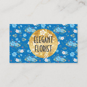 Vild Blue White Flowers Visitkort