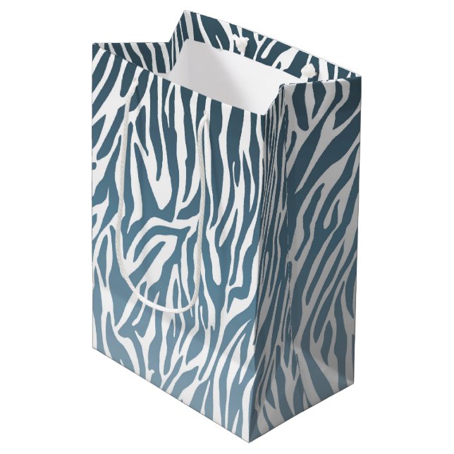 Vild Blue Zebra tryck Ombre (Framsidan Vinklad)