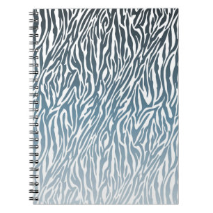 Vild Blue Zebra tryck Ombre Anteckningsbok