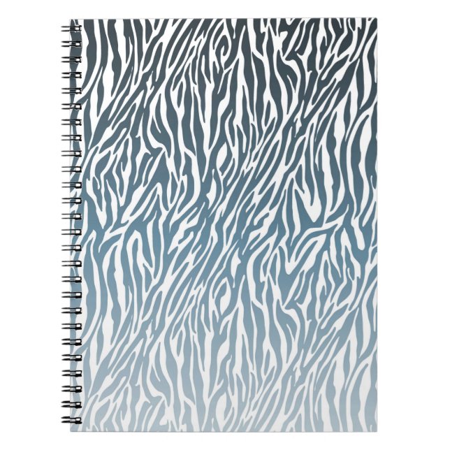 Vild Blue Zebra tryck Ombre Anteckningsbok (Framsidan)