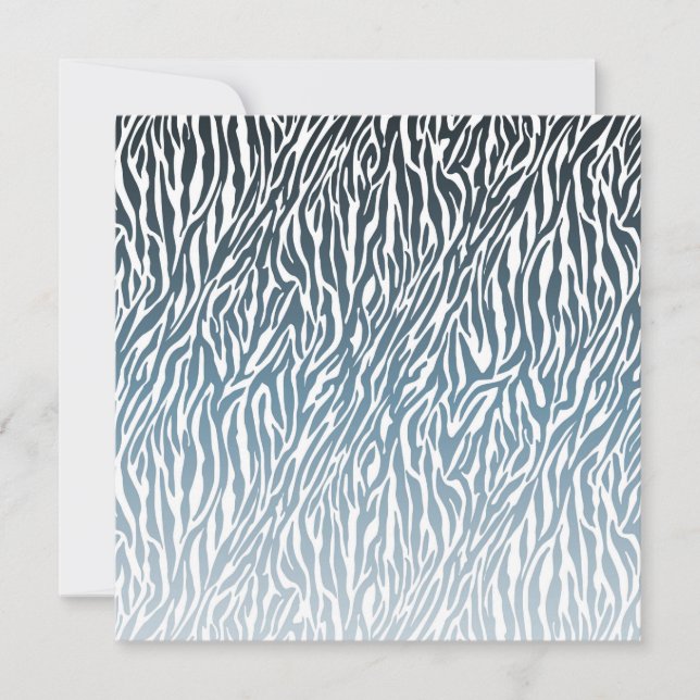 Vild Blue Zebra tryck Ombre Inbjudningar (Framsida)