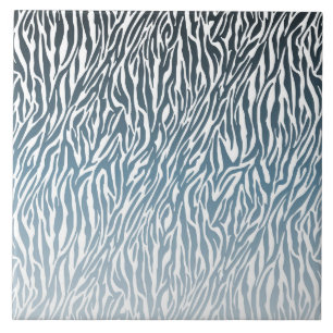 Vild Blue Zebra tryck Ombre Kakelplatta