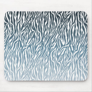 Vild Blue Zebra tryck Ombre Musmatta
