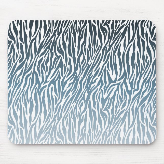 Vild Blue Zebra tryck Ombre Musmatta (Framsidan)