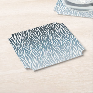 Vild Blue Zebra tryck Ombre Underlägg Papper
