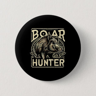 Vild Boar Coola Retro Hog Hunting Manar Vintage Knapp