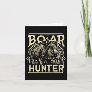 Vild Boar Coola Retro Hog Hunting Manar Vintage Kort