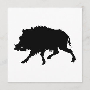 Vild Boar eller Vild Gris Elegant Silhouette Inbjudningar