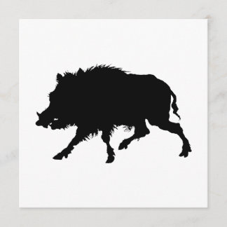 Vild Boar eller Vild Gris Elegant Silhouette Inbjudningar