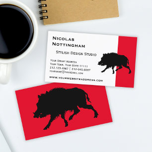 Vild Boar eller Vild Gris Elegant Silhouette Visitkort