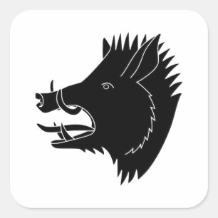 Vild Boar Fyrkantigt Klistermärke