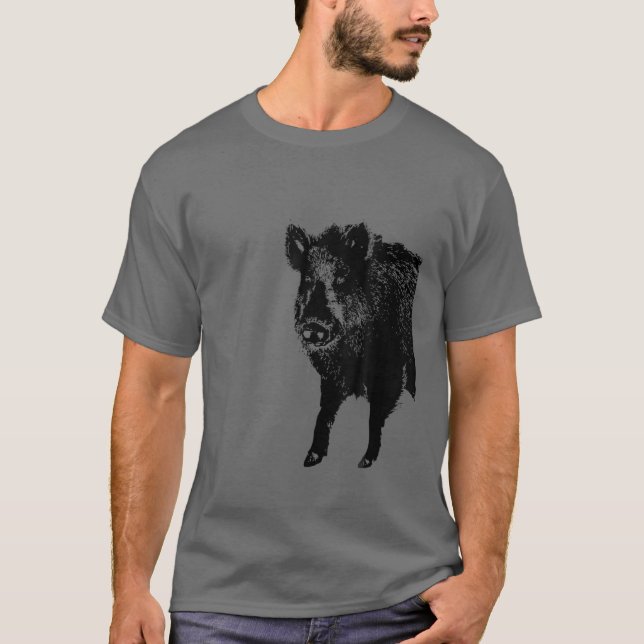 Vild Boar Hunter Hunting Vild Sow T Shirt (Framsida)
