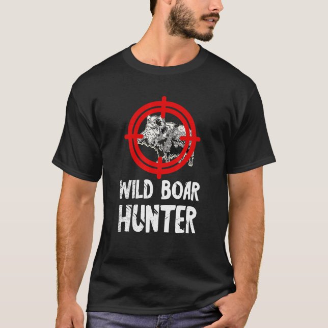 Vild Boar Hunter Red Target Vild Boar Grisar Vild  T Shirt (Framsida)