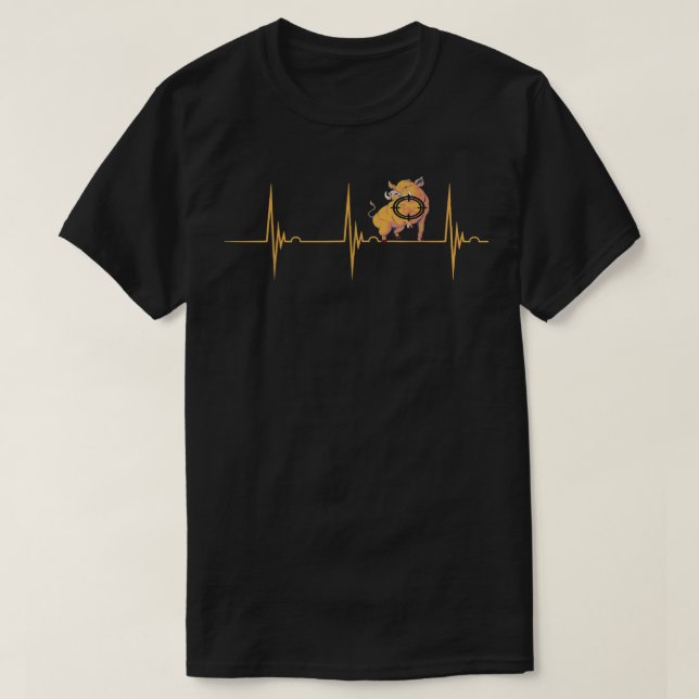 Vild Boar Hunting Grisar Heartslag Ekg Pulse Vild  T Shirt (Design framsida)