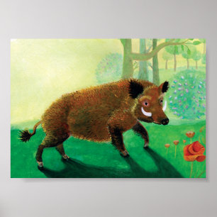 Vild Boar Illustration Poster