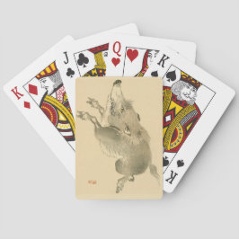 Vild Boar (japansk konst) (av Kono Bairei) Casinokort