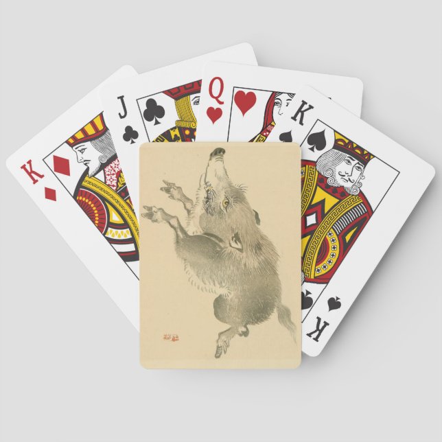 Vild Boar (japansk konst) (av Kono Bairei) Casinokort (Baksidan)