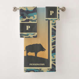 Vild Boar och Camo Bath Towel Set