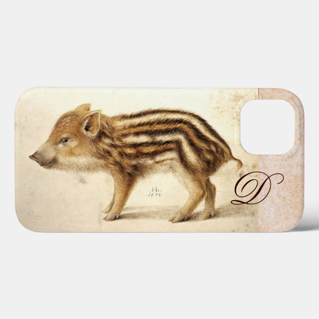 VILD BOAR PIGLET Animal Teckning Monogram (Baksida (horisontell))