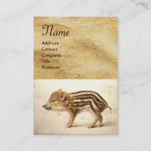 VILD BOAR PIGLET Animal Teckning Monogram Visitkort