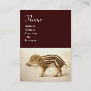 VILD BOAR PIGLET Monogram,Pearl papper Visitkort