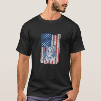 Vild Boar USA flagga | Hunting Älskare Funny Vild  T Shirt